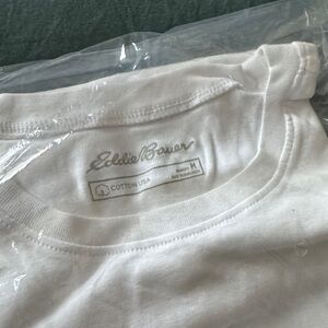 Eddie Bauer White Tee Women's Favorite Long-Sleeve Crewneck T-Shirt
